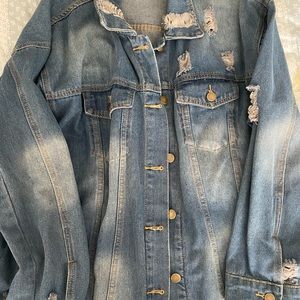 distressed denim jacket